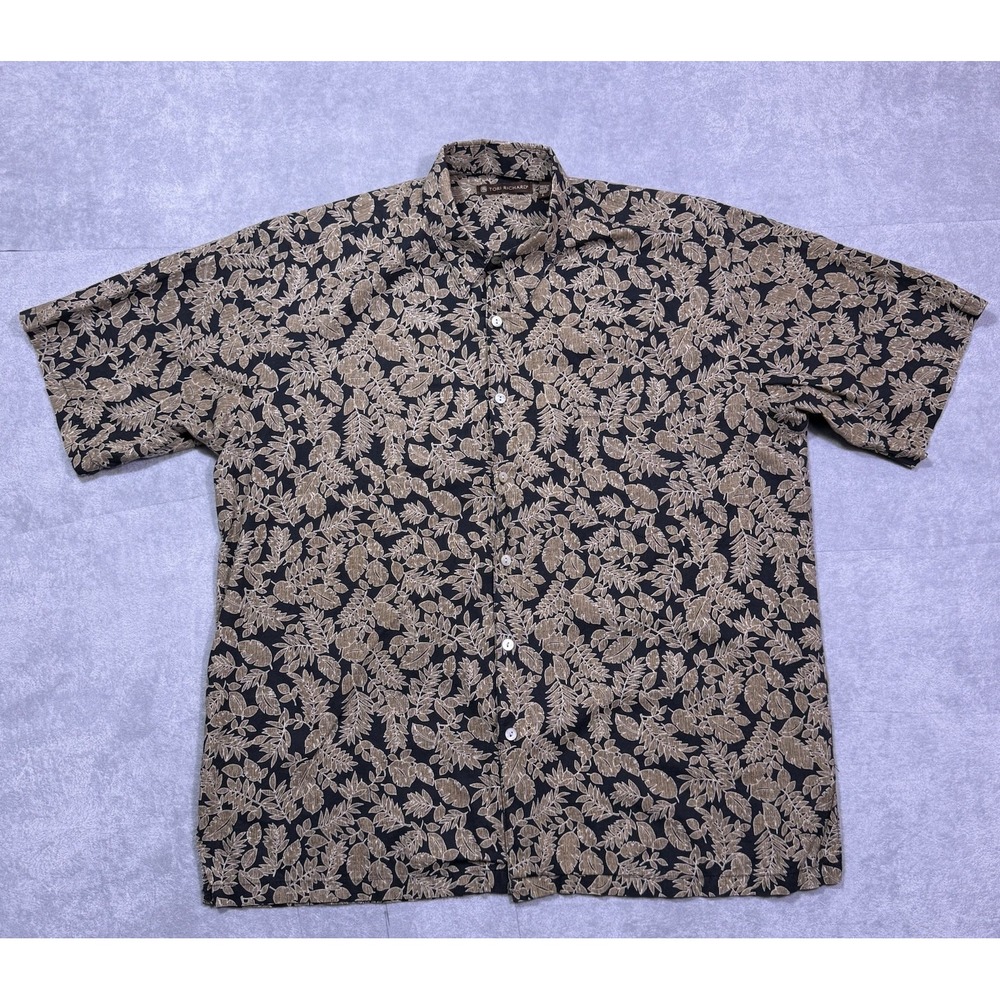 Tori Richard Shirt Mens L Fall Floral Autumn Dadcore Aloha Relaxed Refined USA